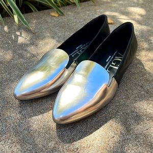 AGL black and silver flats, size 38/8